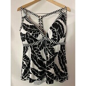 Adorable Plus Size Black And White Tankini